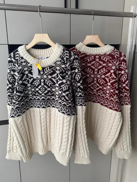 F012212新款麻花纹拼色提花基础圆领毛衣女款 商品图1