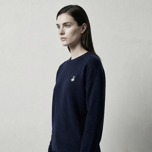 KINGDEER/KD秋冬新款女式圆领刺绣长袖羊绒衫L805554全部红色款鹿王 红色 商品图4