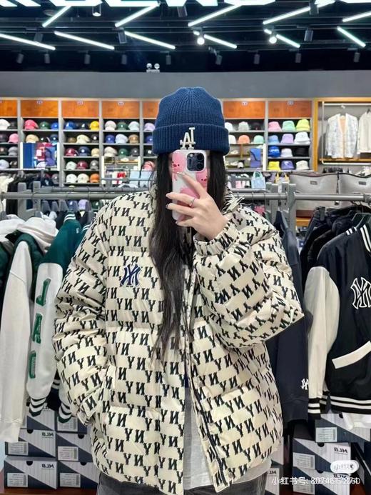 F012217满印老花立领廓形面包羽绒服男女同款情侣款 商品图7