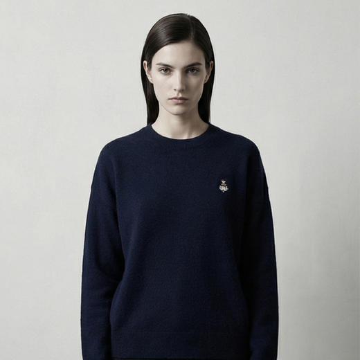 KINGDEER/KD秋冬新款女式圆领刺绣长袖羊绒衫L805554全部红色款鹿王 红色 商品图10