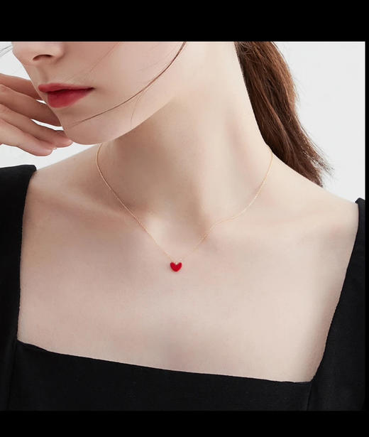 日单AHKAH18k镀金小红心项链耳钉012204 商品图9