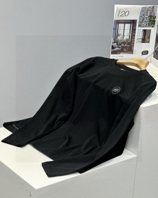 磨毛面料 保暖 舒适萌犸象春季新款磨毛长袖T恤打底保暖上衣采用双面长绒棉 商品图3