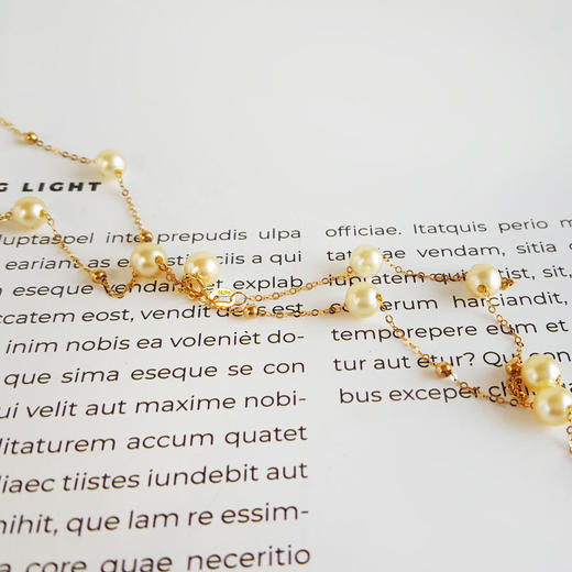 【天然正品】AU750黄金镶天然约5.5-6.0MM香槟金海水珍珠项链45CM（长度可调节）311225NJM52 商品图5