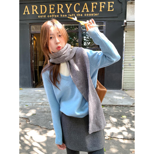 <曾小咸推荐>现货秒杀 ！微信超特价！韩系3色假两件针织衫 日常139.99 立减60 秒杀79.99！！ 商品图3