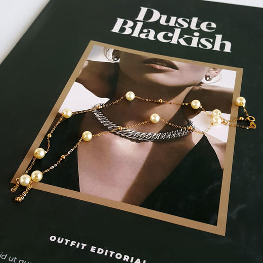 【天然正品】AU750黄金镶天然约5.5-6.0MM香槟金海水珍珠项链45CM（长度可调节）311225NJM52 商品图3