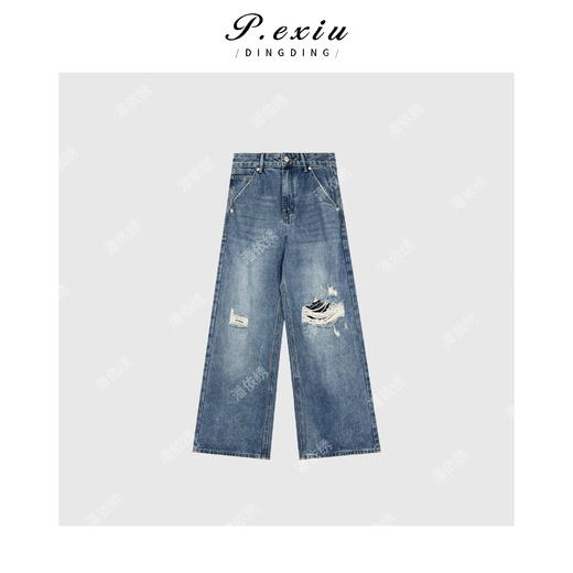 04-2潘依绣丁丁宠粉港风水洗虚破立体牛仔裤 Q6748 商品图0