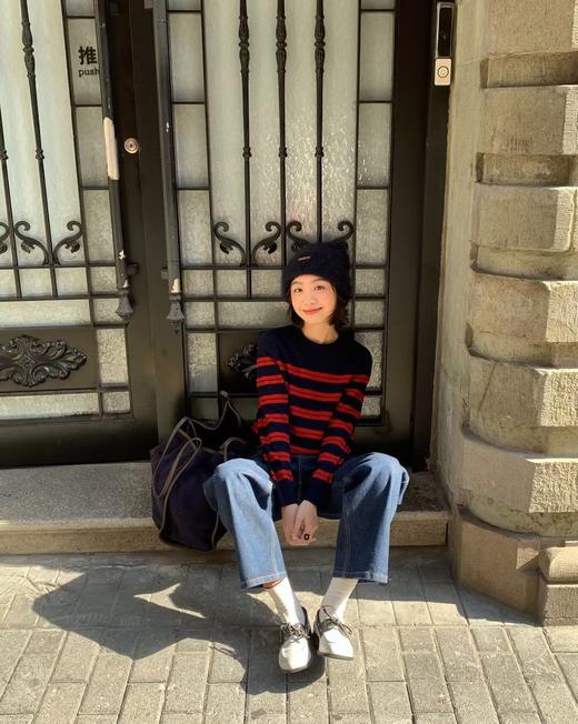 【来点不一样的】新年系列毛衣！超有氛围！禾2900+，2026海魂宽条小宽松毛衣！ 商品图1