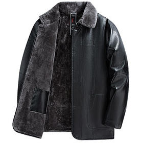 舒适保暖加绒加厚毛领皮衣（多色可选）