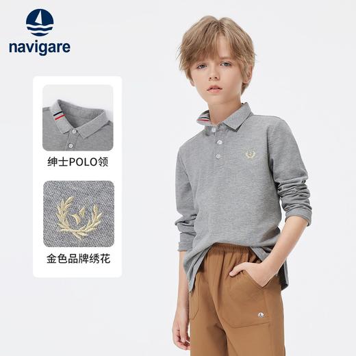 【纳维凯尔】【120-165】意大利小帆船纯棉印花男童长袖POLO衫 商品图2