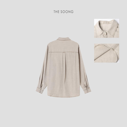 THESOONG/盐系天然100%甄选高支棉水洗加软垂感百搭衬衫HWCS3887 商品图2