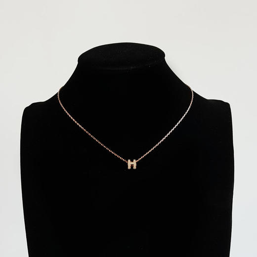 【全新】Hermes爱马仕H147992FO55玫瑰金奶茶色Mini Pop H项链链长约40cm女士 060126HS17 商品图5