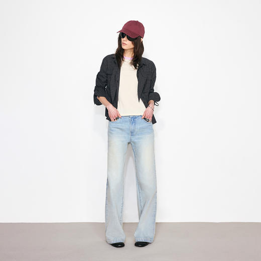 NUTH可拆卸领结复古工装格纹衬衫女 商品图4