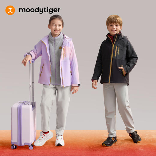 moodytiger新年系列儿童三合抓绒外套防风保暖加厚61510403 商品图4