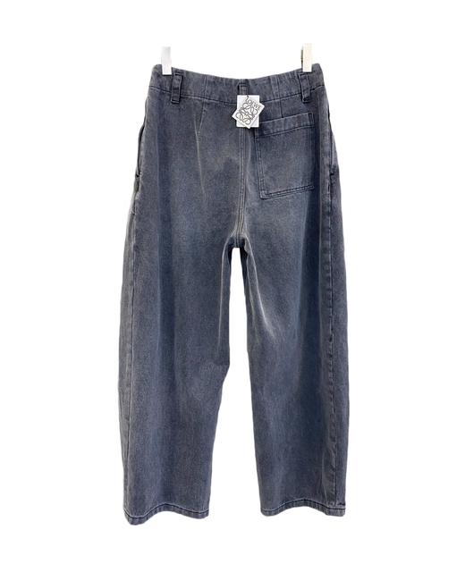 中性款水洗湾刀牛仔裤长裤hu014 商品图1