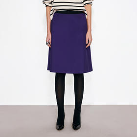 NUTH不对称搭片A字型西装半裙女 紫色/黑色