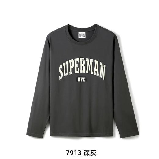 秋冬 复古n~y~c ! 质感升级 100%全棉 潮流个性印花打底衫 商品图3