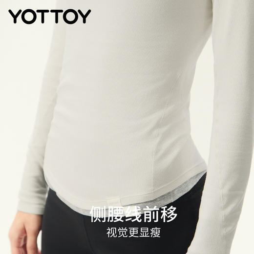 YOTTOY小蛮腰圆领长袖修身瑜伽服上衣运动普拉提健身内搭打底秋冬 商品图2