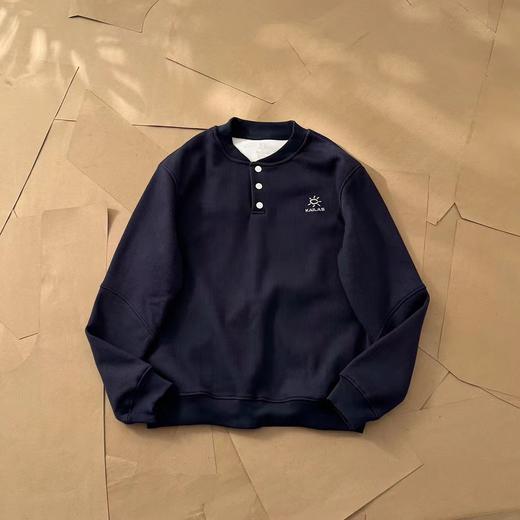 F012230新品小立领半门巾华夫格加绒长袖打底衫卫衣长袖情侣T恤 商品图7