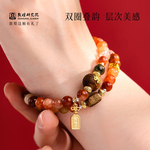 【福禄寿·彩发晶沉香双圈手串】敦煌福泽福禄寿彩发晶黄水晶貔貅沉香手链串珠女轻奢高级感手串 商品图2