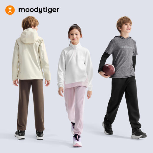【大J专属】moodytiger男女童26新款运动奶皮裤束脚长裤61211301 商品图4