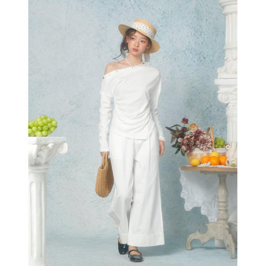 设计感气质斜肩长袖T恤-纪念日百货门店同款169261986 商品图2