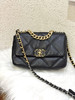 Chanel 19Bag 小号 黑金 羊皮 斜挎包 商品缩略图0
