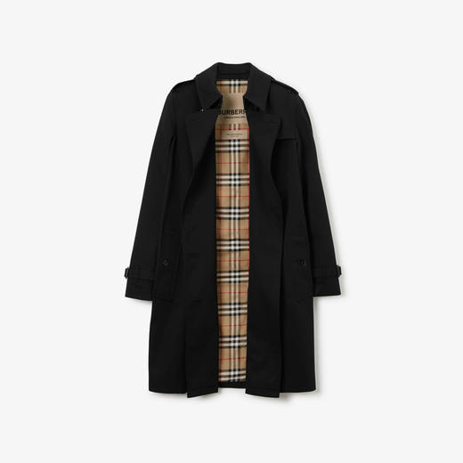 【一】BURBERRY 巴宝莉 女士肯辛顿版型 – 中长款 Heritage Trench 风衣 黑色 8079409 A1189 商品图1