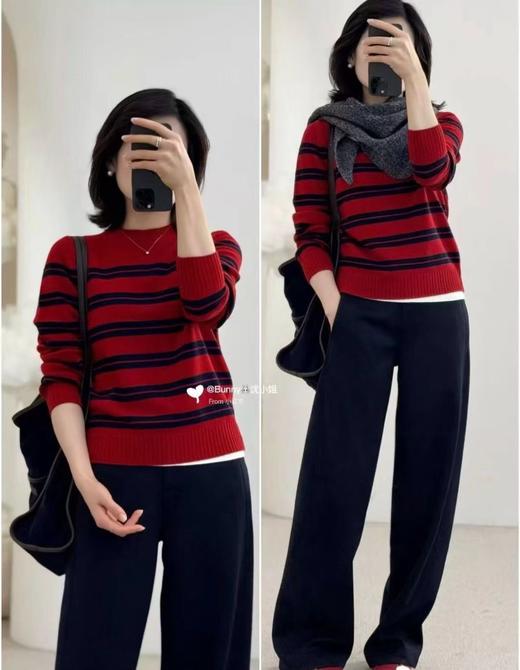 【来点不一样的】新年系列毛衣！超有氛围！禾2900+，2026海魂宽条小宽松毛衣！ 商品图2