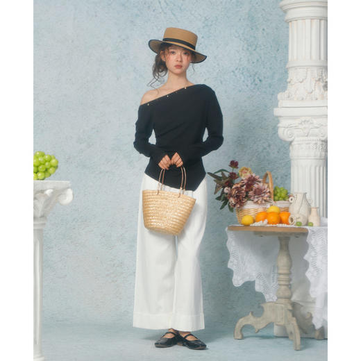 设计感气质斜肩长袖T恤-纪念日百货门店同款169261986 商品图1