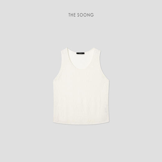 THESOONG早春新款羊毛柔软朦胧感花纹无袖背心上衣HRBX6755 商品图0