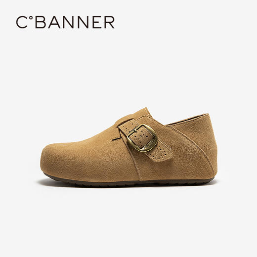 千百度薄底全包勃肯鞋女2026春季新款圆头复古休闲鞋平底深口单鞋A26153150 商品图2