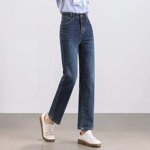 「自」全新升级【铂金会员174/天猫229/差价55】(23123)洛诗琳气质复古蓝牛仔裤2026春季新款高腰显瘦小个子九分直筒裤 商品图2