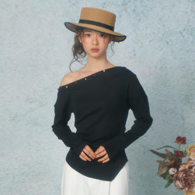 设计感气质斜肩长袖T恤-纪念日百货门店同款169261986