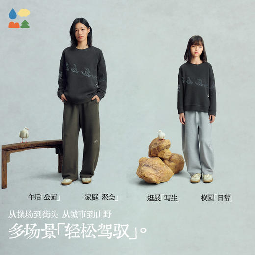 【今日之白系列】森林棠26新款儿童棉感舒适弹力宽松圆领绣花卫衣20361532 商品图4