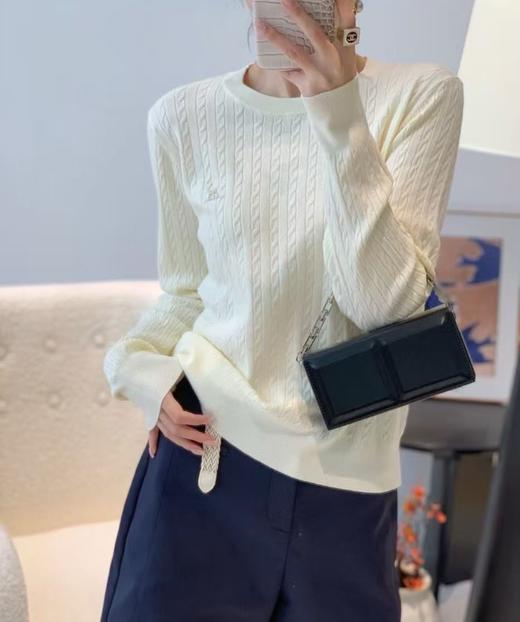 司歌圆领套头毛衣刺绣长袖秋冬女针织衫G92G8330 商品图1