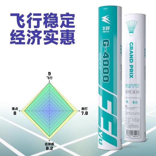 飞羽 羽毛球 训练级 优质鸭毛 青羽-G4000 商品图1