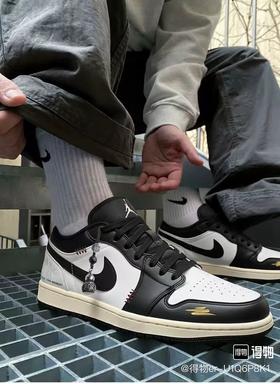 马年限定国风新中式Air Jordan 1礼盒款 潮流精致休闲耐磨低帮复古篮球鞋