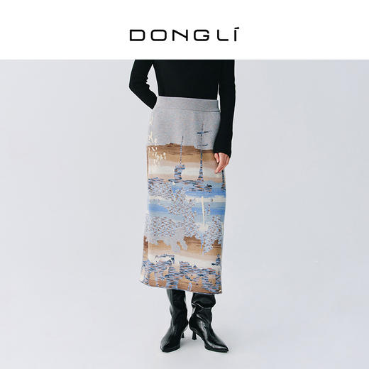 东黎 • 复苏的呼吸 山羊绒提花半裙 6166 商品图1