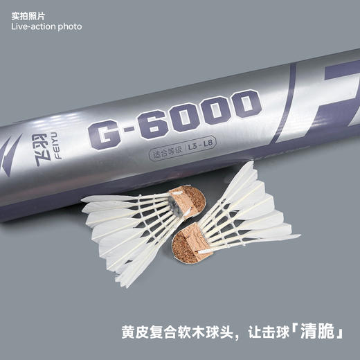 飞羽 羽毛球 比赛级 优质鸭毛 银羽-G6000 商品图3