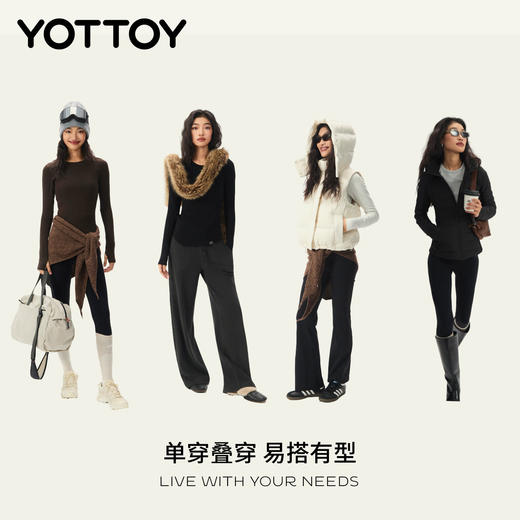 YOTTOY小蛮腰圆领长袖修身瑜伽服上衣运动普拉提健身内搭打底秋冬 商品图4