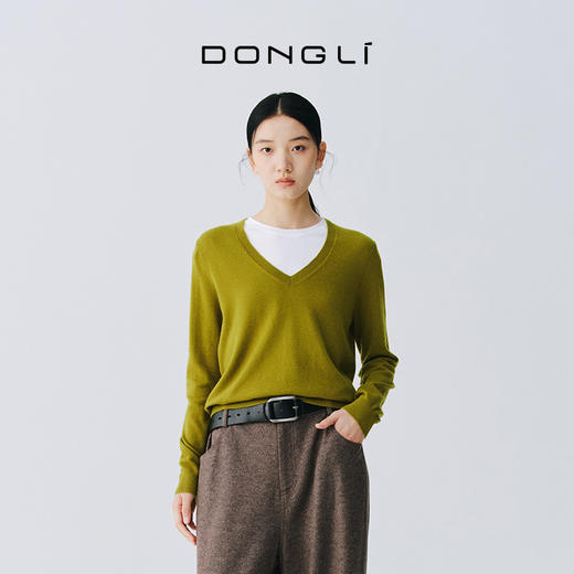 东黎 • 复苏的呼吸 小山羊绒女士V领套衫 6003 商品图3
