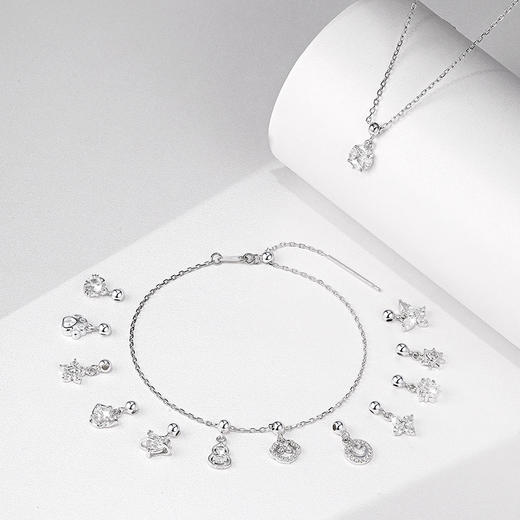 马年限定 卡蒂罗KADER  招财小马马上开运星河花园原创设计多种造型DIY自由专属独特元素 925银合成立方氧化锆 项链 商品图8