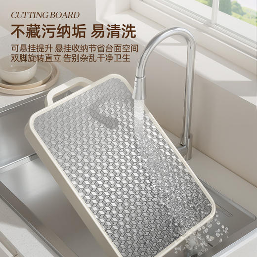 【不锈钢菜板防霉砧板】不锈钢双面菜板，另一面为食品级pp材质，不发霉，不串味，易清洗，持久耐用！ 商品图2