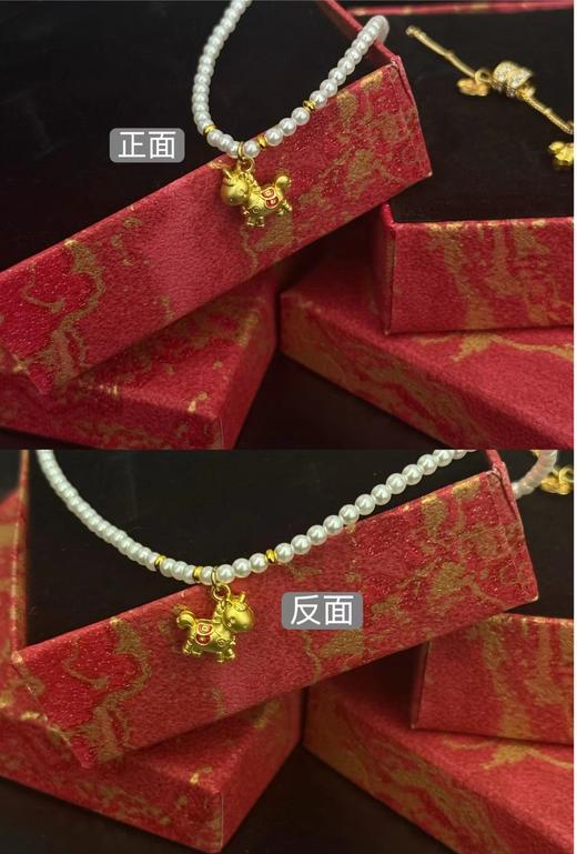 F012237秋冬搭配毛衣好看飞了～珍珠/福牌小马项链 商品图5