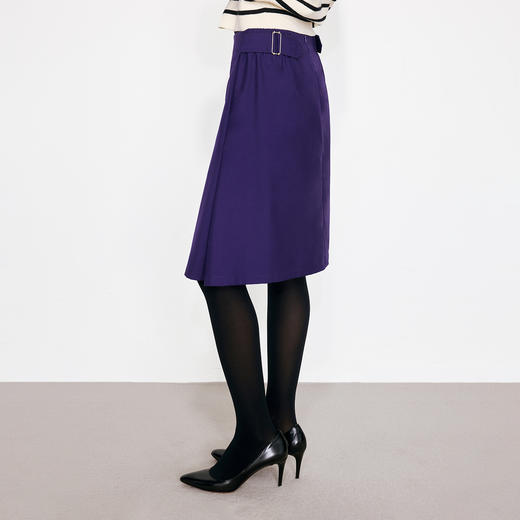 NUTH不对称搭片A字型西装半裙女 紫色/黑色 商品图2