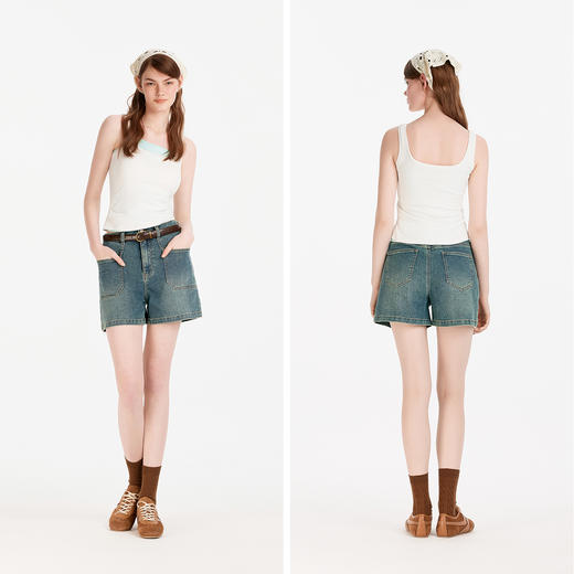 森马背心女夏带胸垫凉感紧身U领衣服外穿显瘦小心机简约基础上衣 商品图3