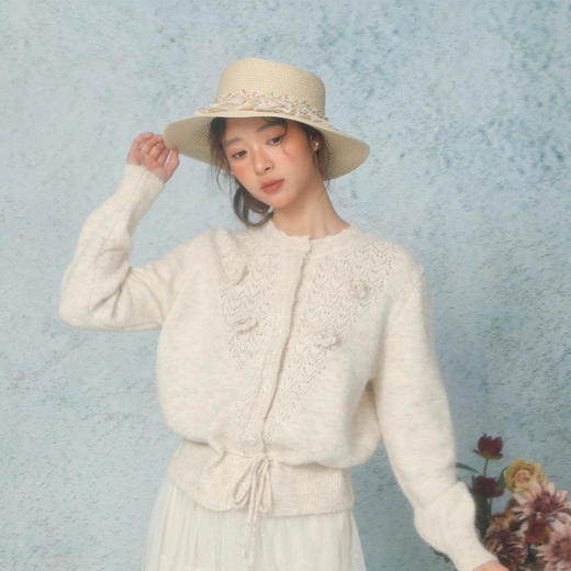 复古花朵下摆系带毛衣-纪念日百货门店同款169261847 商品图0