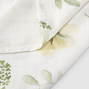 英氏（YEEHOO）竹棉抗菌吸湿透气浴巾新生洗澡巾男女宝毛巾 满印花叶115*115CM 商品图3