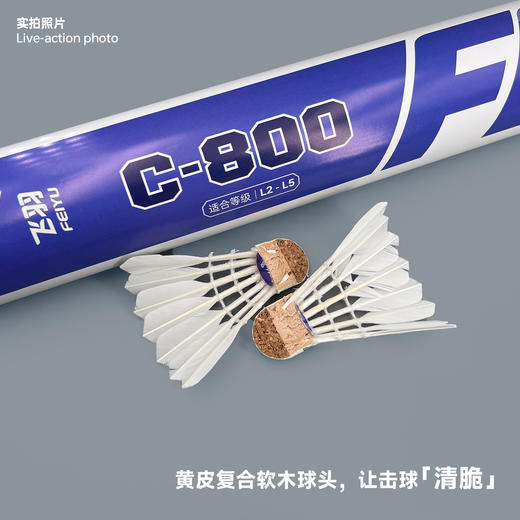 飞羽 羽毛球 训练级 优质鸭毛 紫羽-C800 商品图3