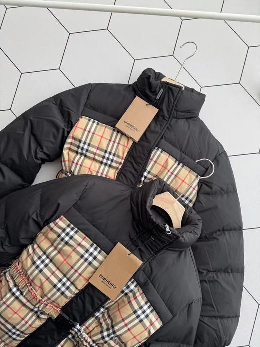 D012254新款格纹拼接双面两穿系腰带羽绒服外套女 商品图2